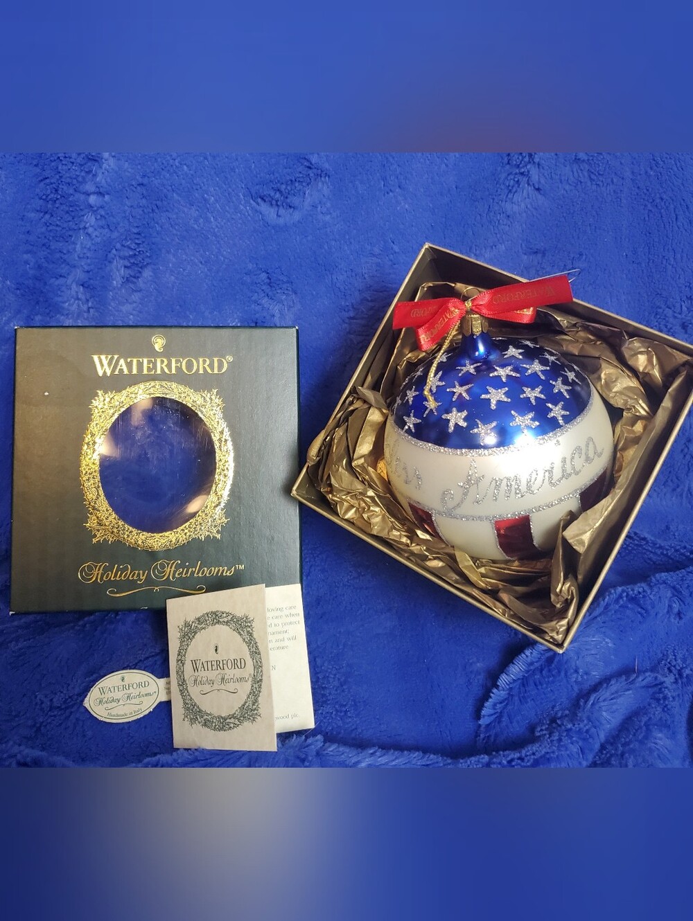 Waterford Holiday Heirlooms God Bless America Ball Collectors Ornament : READ